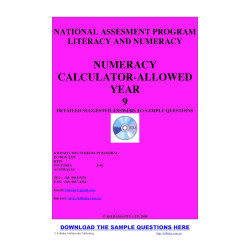 Year 9 Sample 2008 Numeracy Calculator - Answers